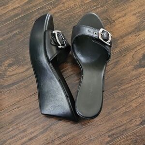Naturalizer Black Wedge Sandals, Size 9